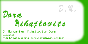 dora mihajlovits business card